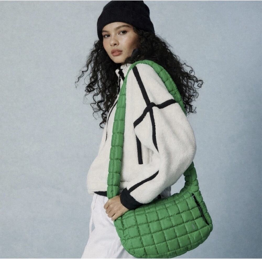 NWT Free People Movement Quilted Baby Carryall Sling Bag Kelly Green